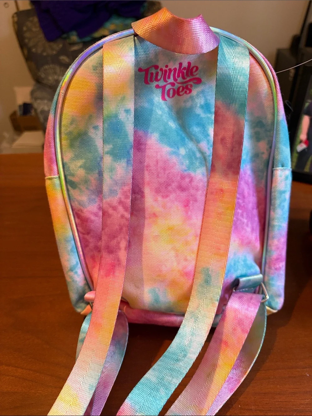 Girls' Mini Backpack - Rainbow Tie-Dye with Sequin 'Magic' Pocket
